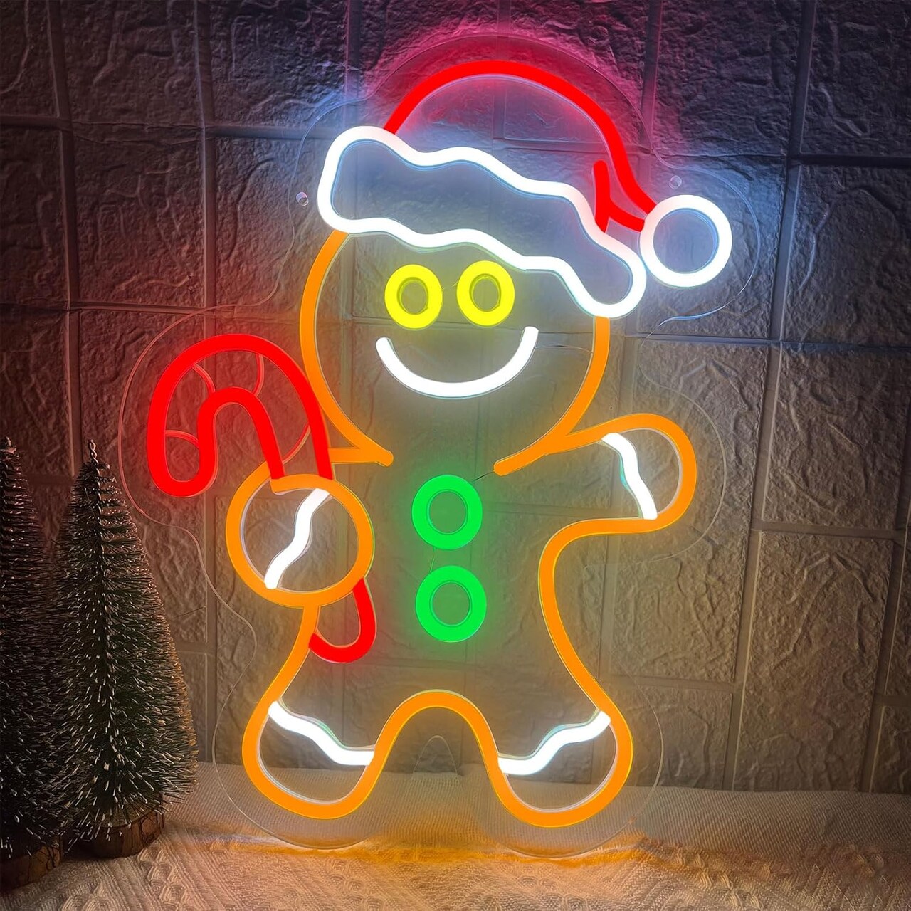 Christmas Neon Sign Dimmable Christmas Neon Lights Led Neon Signs Green Light Up Neon Sign for Bedroom Kids Room Living Room Gift Xmas Party